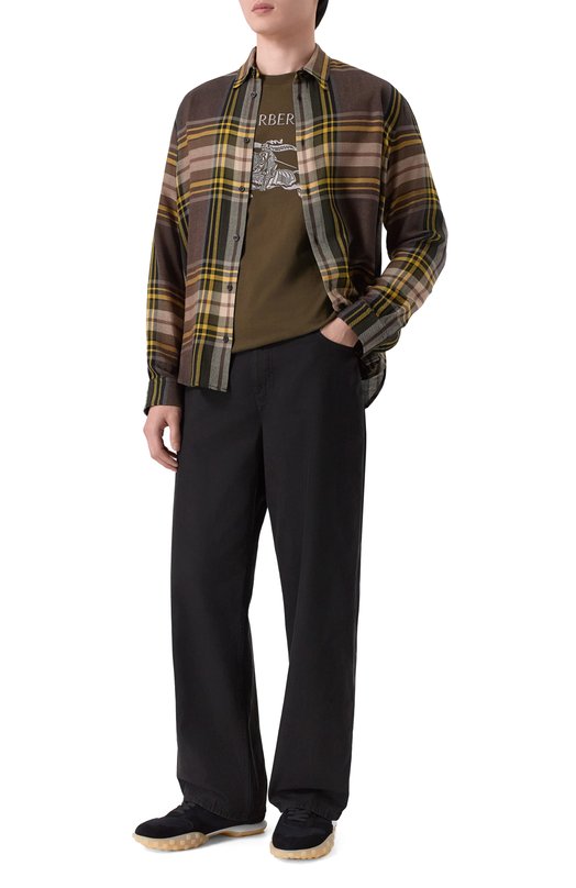 Хлопковая футболка Burberry 8119007 Коричневый  8119007 Фото 2