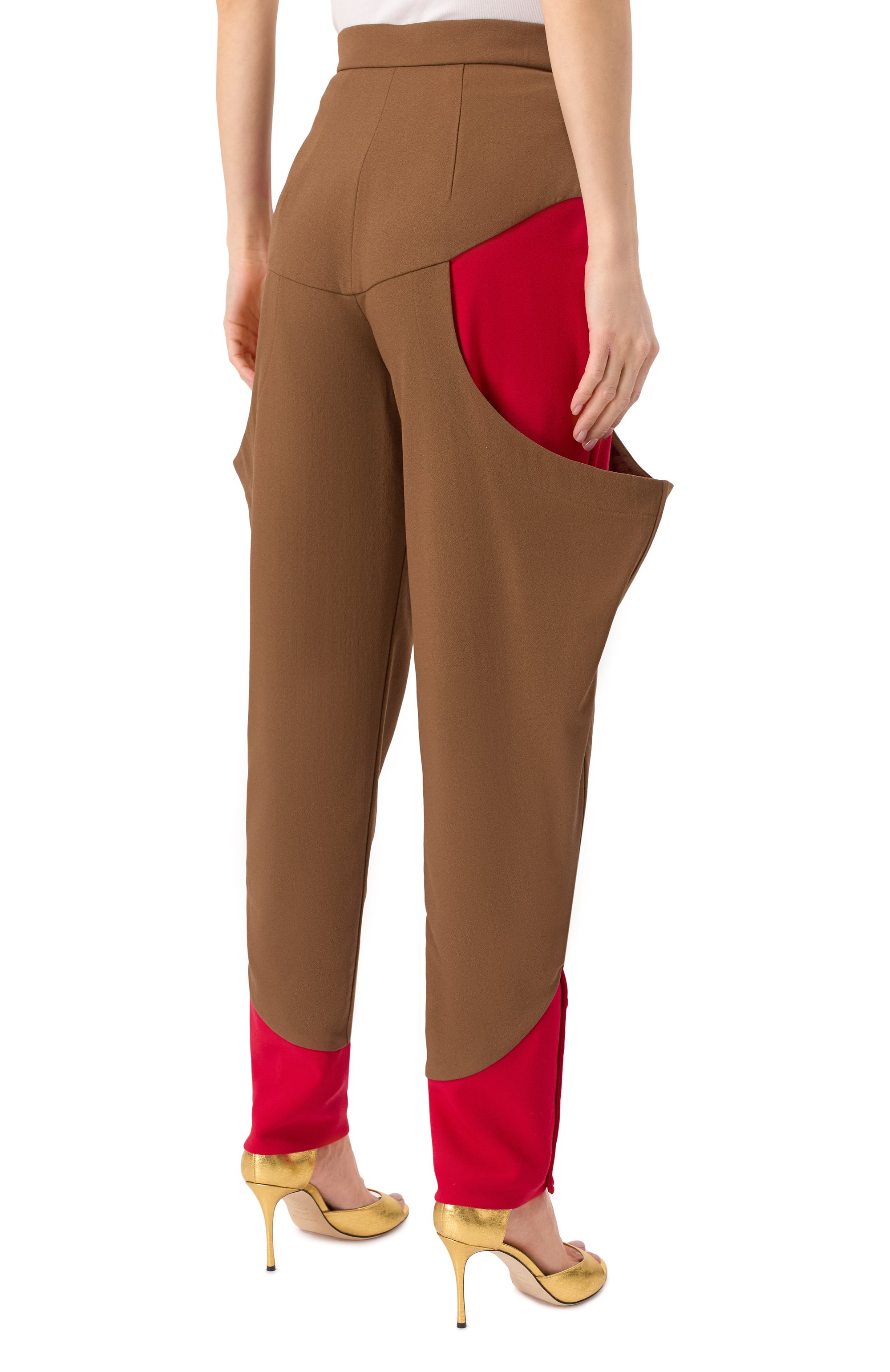 Шерстяные брюки ULYANA SERGEENKO коричневого цвета по цене 275000 руб., арт. PNT003FW24RESORT 1834Т24, фото 4 Шерстяные брюки ULYANA SERGEENKO, арт. PNT003FW24RESORT 1834Т24, фото 4