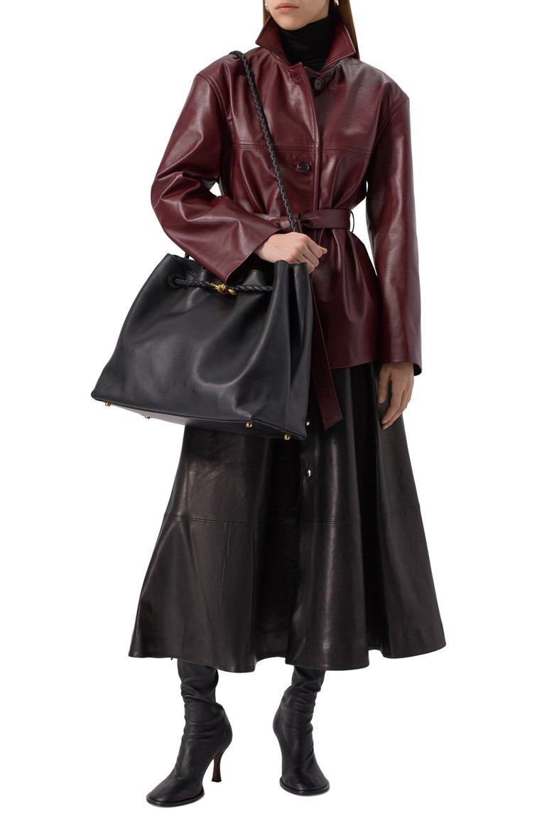 Женская сумка-тоут andiamo large BOTTEGA VENETA черного цвета, арт. 806010 V4O92 | Фото 7 (Размер: large; Материал: Натуральная кожа)