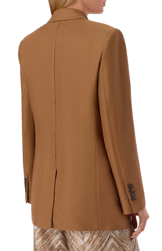 Льняной жакет Brunello Cucinelli MH5277317 Коричневый  MH5277317 Фото 4