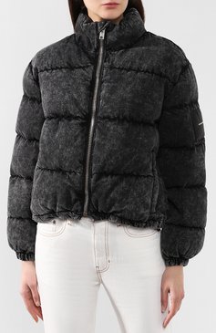 Женский джинсовый пуховик DENIM X ALEXANDER WANG серого цвета, арт. 4D992343DL | Фото 3 (Статус проверки: Проверено, Проверена категория; Длина (верхняя одежда): Короткие; Материал подклада: Синтетический материал; Материал внешний: Хлопок, Деним; Рукава: Короткие; Кросс-КТ: Пуховик, Деним; Материал сплава: Проверено, Проставлено; Драгоценные камни: Проставлено)