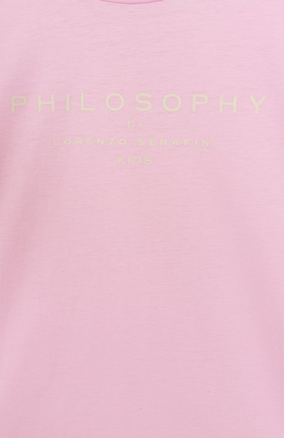 Хлопковая футболка PHILOSOPHY DI LORENZO SERAFINI KIDS, арт. I1E605/5203/4-10, фото 3