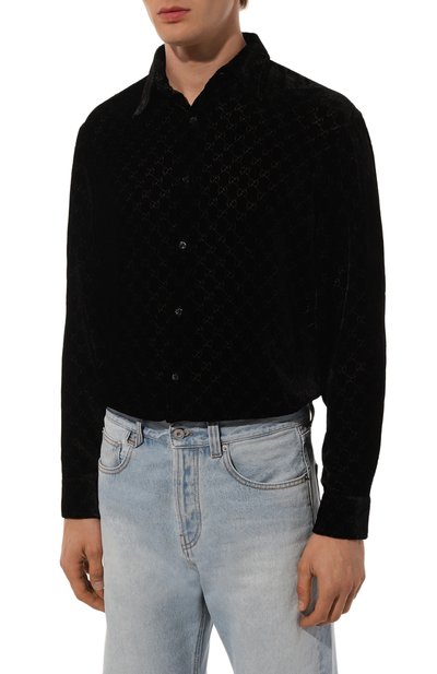 Рубашка из вискозы и шелка GUCCI, арт. 770263/ZAHGE, фото 3