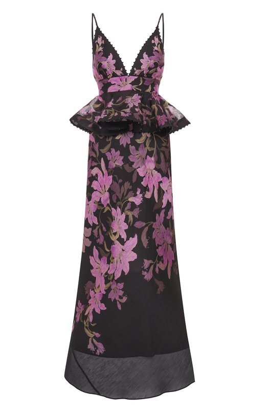 Платье изо льна и шелка Zimmermann 3495DS252 Чёрный 3495DS252