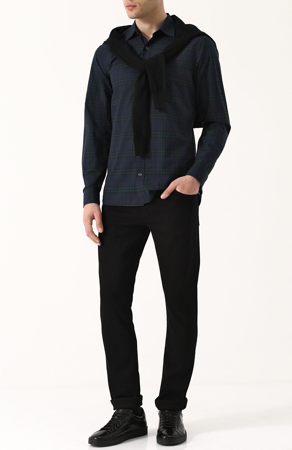 Хлопковая рубашка в клетку BURBERRY, арт. 4066393, фото 2