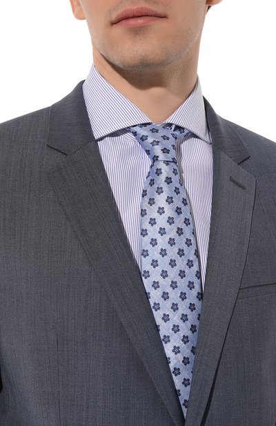 Шелковый галстук KITON голубого цвета по цене 28050 руб., арт. UCRVKLC01I41, фото 2 Шелковый галстук KITON, арт. UCRVKLC01I41, фото 2