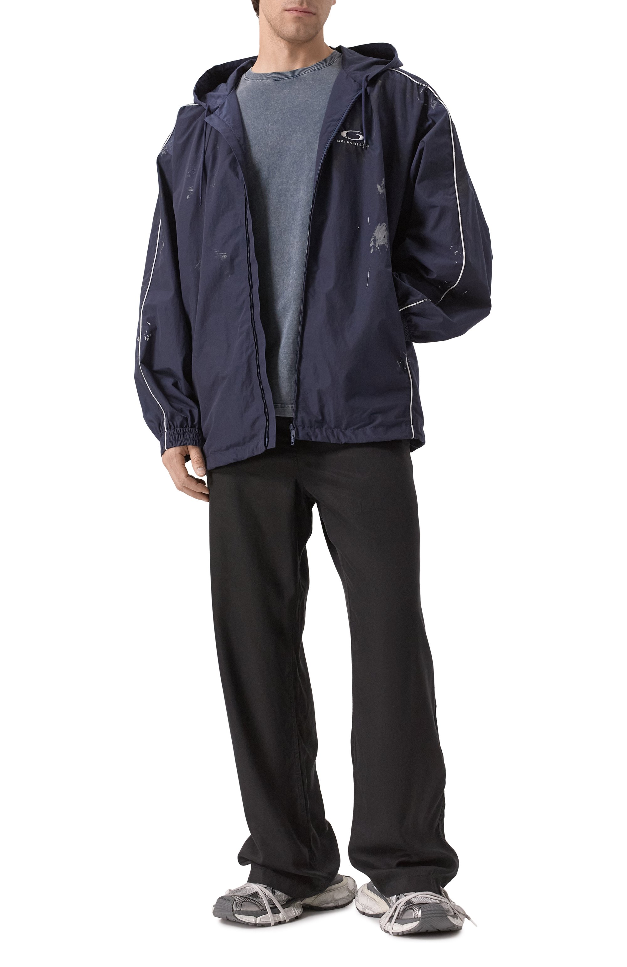 Куртка BALENCIAGA темно-синего цвета по цене 299000 руб., арт. 814394/TPQ38, фото 2 Куртка BALENCIAGA, арт. 814394/TPQ38, фото 2