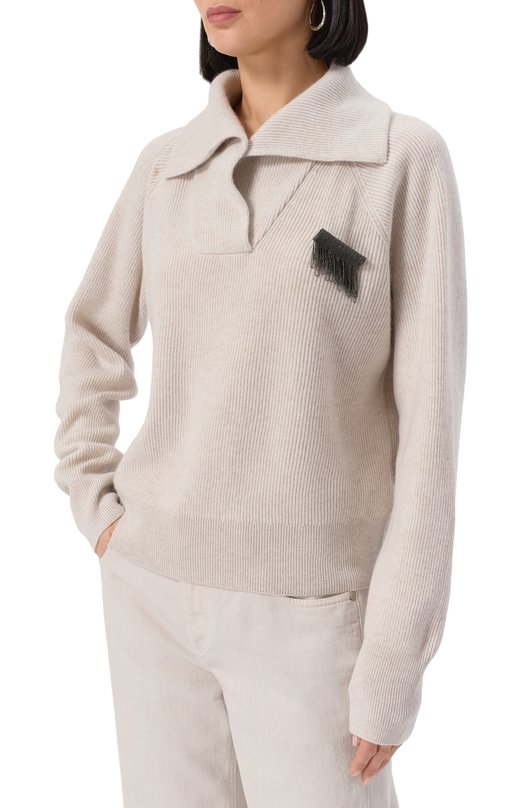 Кашемировый свитер Brunello Cucinelli M12216312P Серый  M12216312P Фото 3