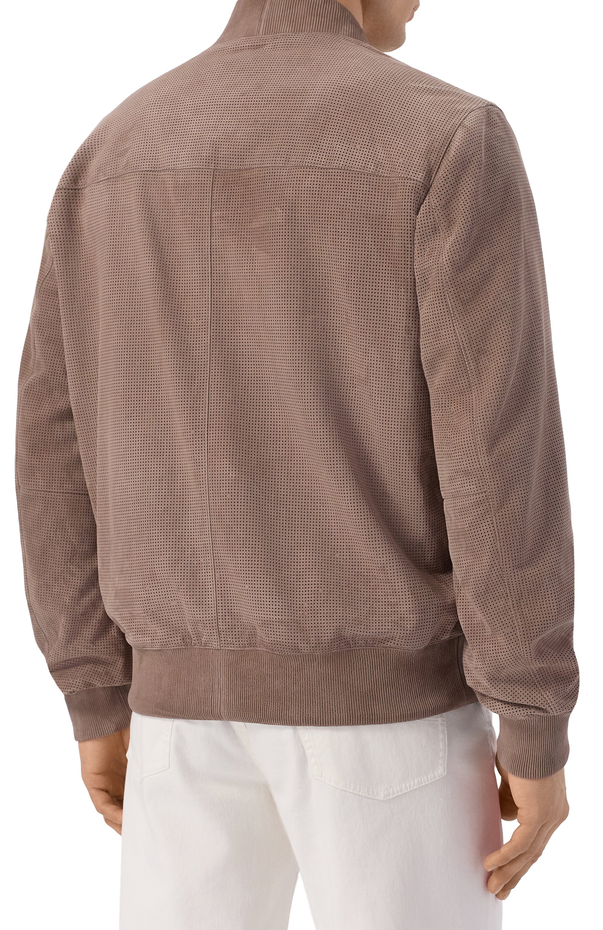 Замшевый бомбер MVST, арт. M26.2PM.L026/METIS SUEDE/PERF0RATED 6MM, фото 4