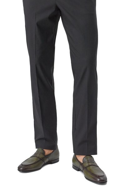 Кожаные пенни-лоферы W.GIBBS хаки цвета по цене 59900 руб., арт. 0801011, фото 3 Кожаные пенни-лоферы W.GIBBS, арт. 0801011, фото 3