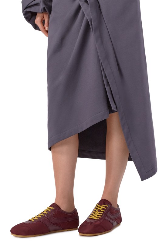 Комбинированные кеды Dries Van Noten 252-011723-601 Бордовый  252-011723-601 Фото 2