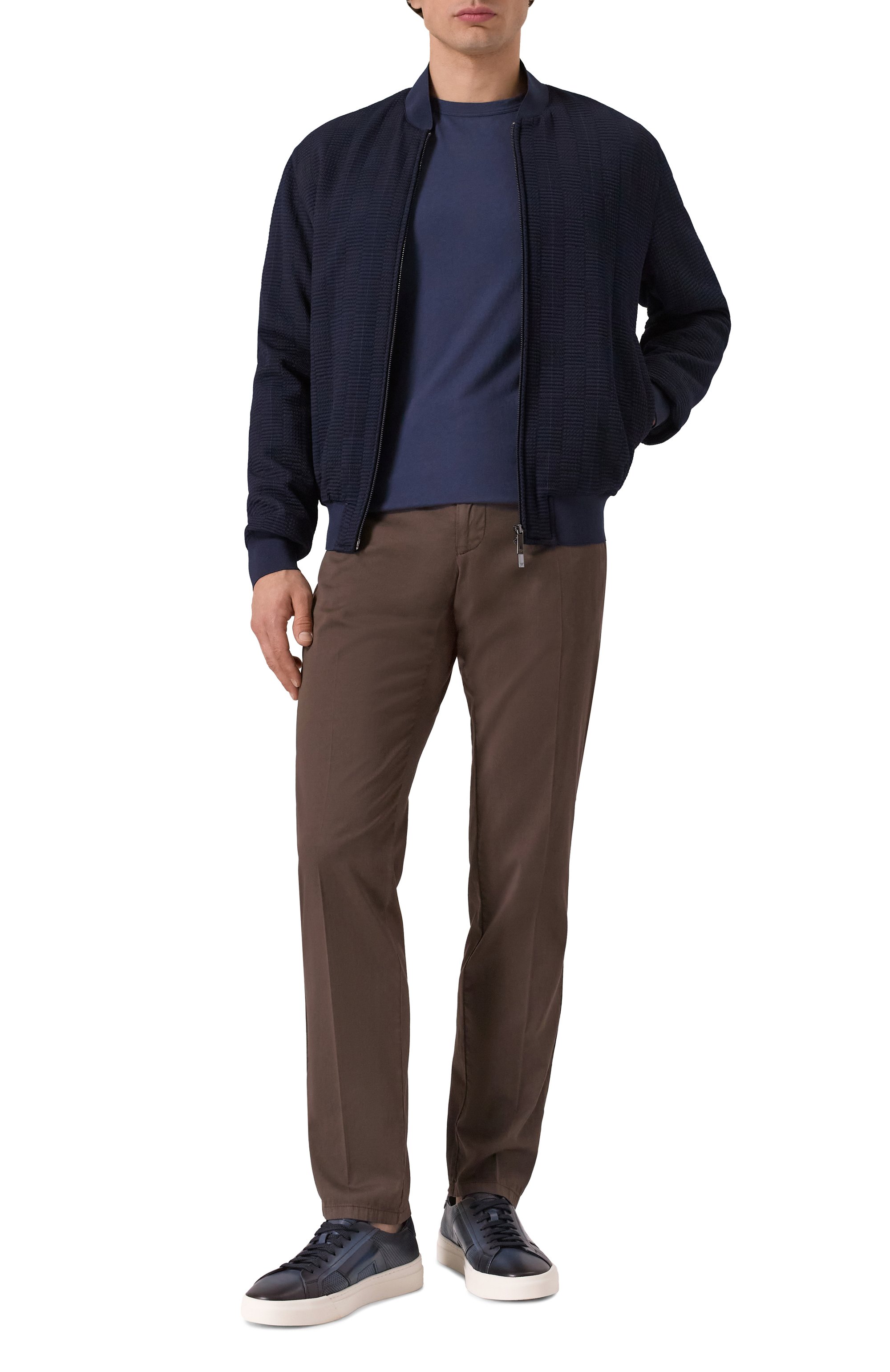 Шерстяной бомбер EMPORIO ARMANI темно-синего цвета по цене 91950 руб., арт. EM001265/AF14072, фото 2 Шерстяной бомбер EMPORIO ARMANI, арт. EM001265/AF14072, фото 2