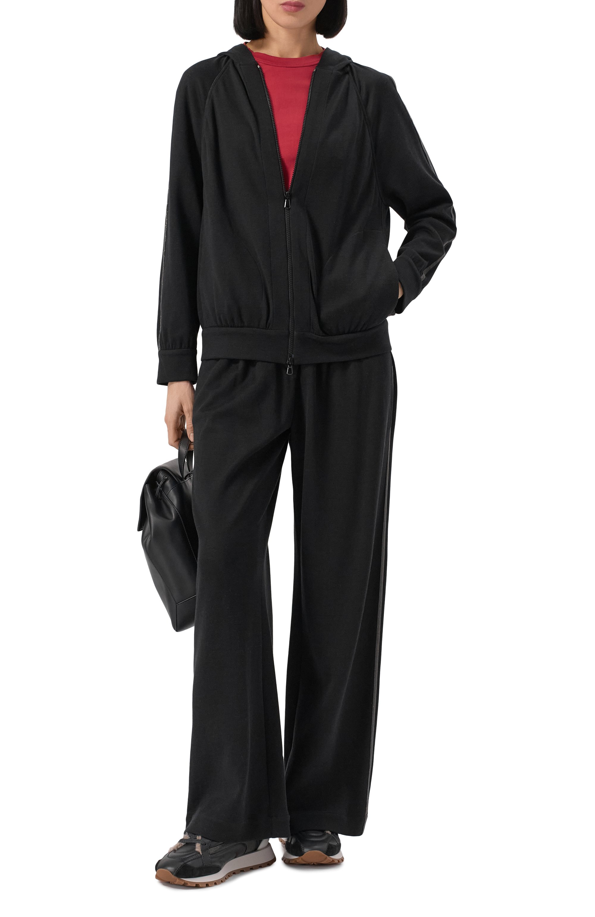 Хлопковая футболка BRUNELLO CUCINELLI красного цвета по цене 49100 руб., арт. M0T81BI100, фото 2 Хлопковая футболка BRUNELLO CUCINELLI, арт. M0T81BI100, фото 2