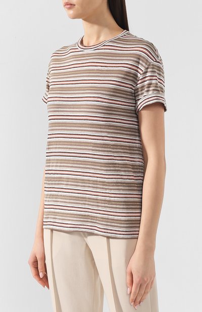 Футболка из смеси хлопка и льна BRUNELLO CUCINELLI, арт. MH935BY310, фото 3