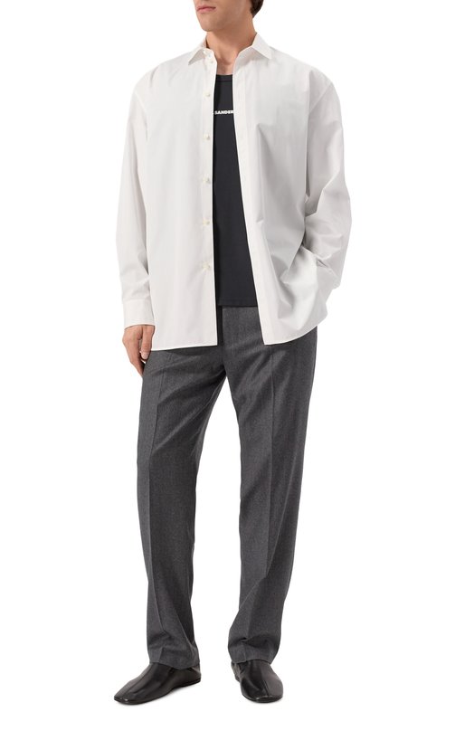 Хлопковая рубашка Jil Sander J24DL0113/J45001 Белый  J24DL0113/J45001 Фото 2