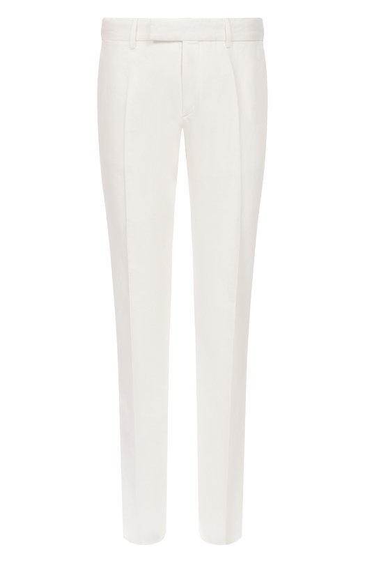Брюки из хлопка и льна Zegna TR10/UBI37A5 Белый TR10/UBI37A5