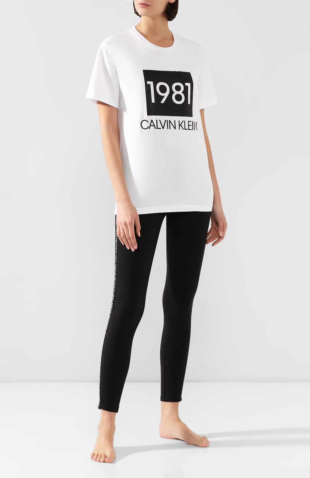 Хлопковая футболка CALVIN KLEIN белого цвета по цене 4600 руб., арт. QS6343E, фото 2 Хлопковая футболка CALVIN KLEIN, арт. QS6343E, фото 2