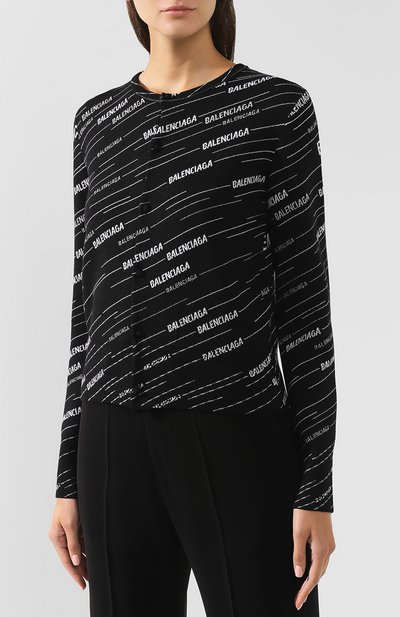 Шерстяной кардиган BALENCIAGA черно-белого цвета по цене 69250 руб., арт. 555294/T1524, фото 3 Шерстяной кардиган BALENCIAGA, арт. 555294/T1524, фото 3