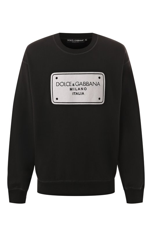 Хлопковый свитшот Dolce & Gabbana G9AHSZ/G7NRT Серый G9AHSZ/G7NRT