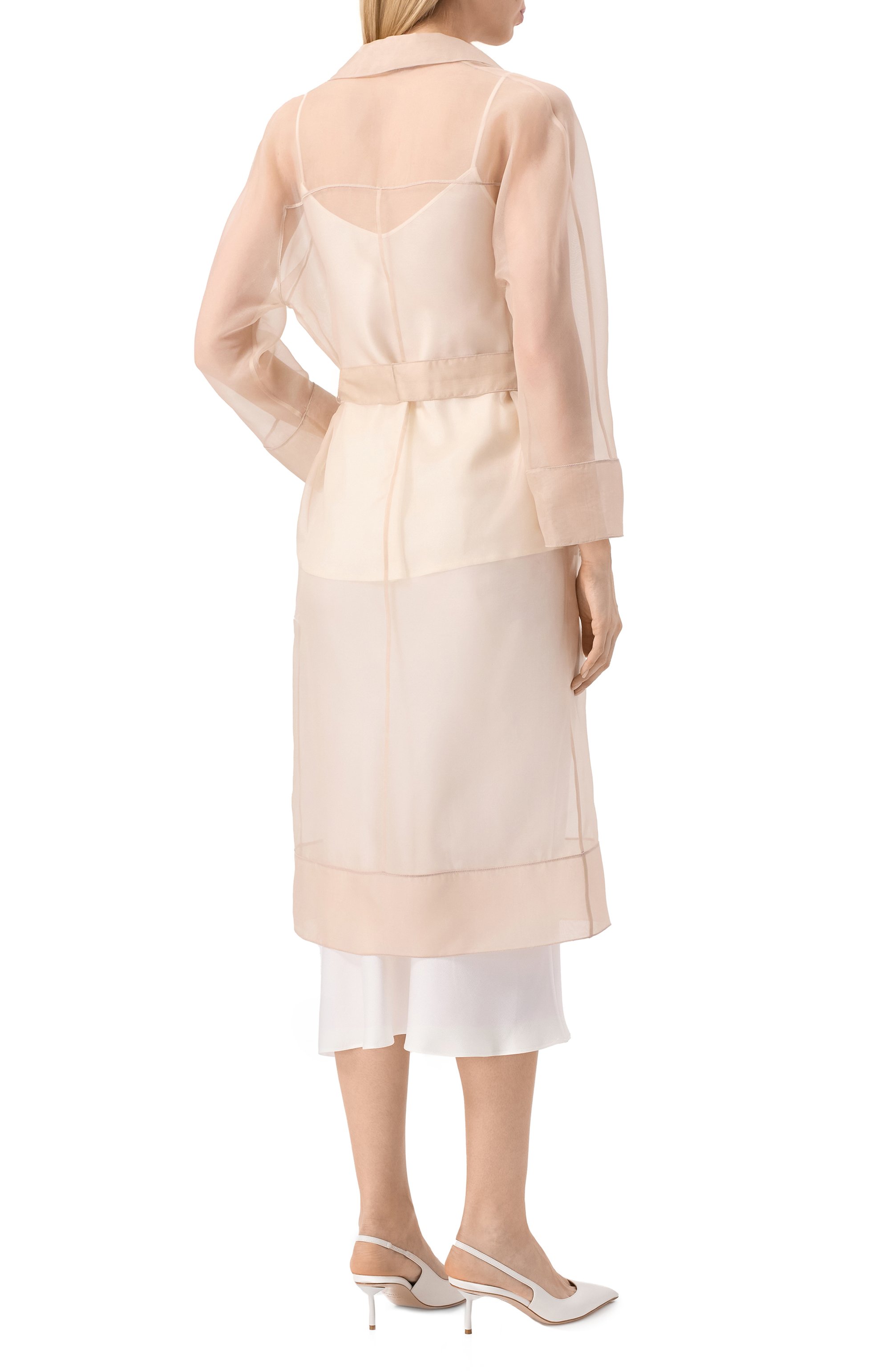 Шелковый плащ ANTONELLI FIRENZE бежевого цвета по цене 86450 руб., арт. J7459N/256, фото 4 Шелковый плащ ANTONELLI FIRENZE, арт. J7459N/256, фото 4