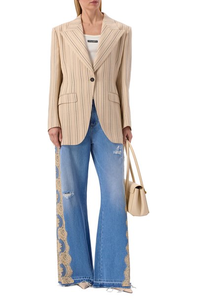 Жакет из вискозы DOLCE & GABBANA бежевого цвета по цене 429000 руб., арт. F29W0T/FR8AC, фото 2 Жакет из вискозы DOLCE & GABBANA, арт. F29W0T/FR8AC, фото 2