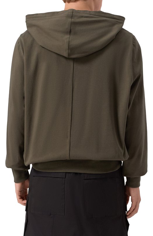 Хлопковое худи Rick Owens RU02E1281/BA Хаки  RU02E1281/BA Фото 4