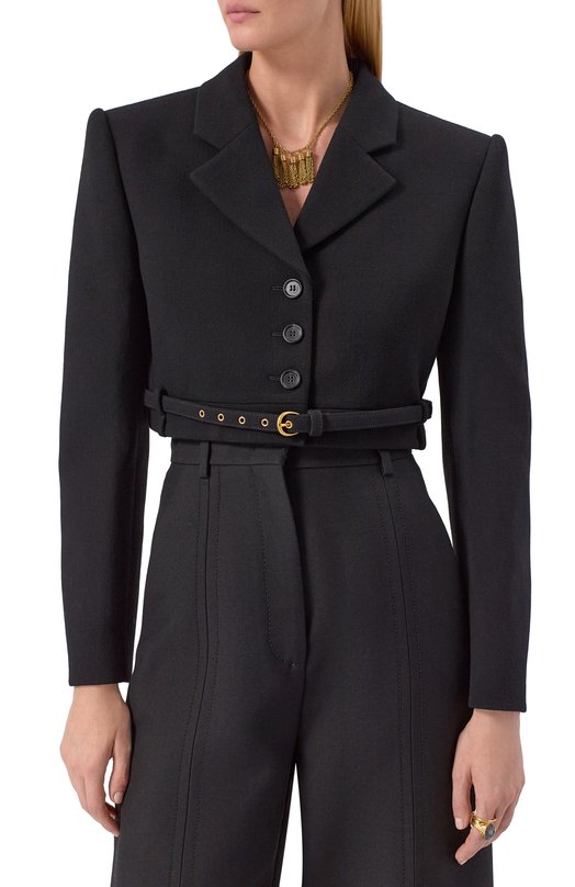 Шерстяной жакет Chloé CH25WVE58066 Чёрный  CH25WVE58066 Фото 3