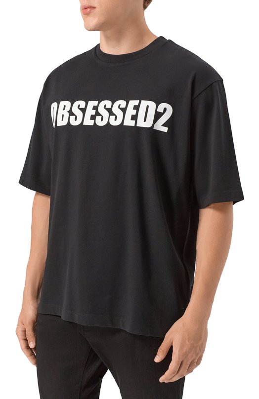 Хлопковая футболка Dsquared2 S74GD1478/D20033 Чёрный  S74GD1478/D20033 Фото 3