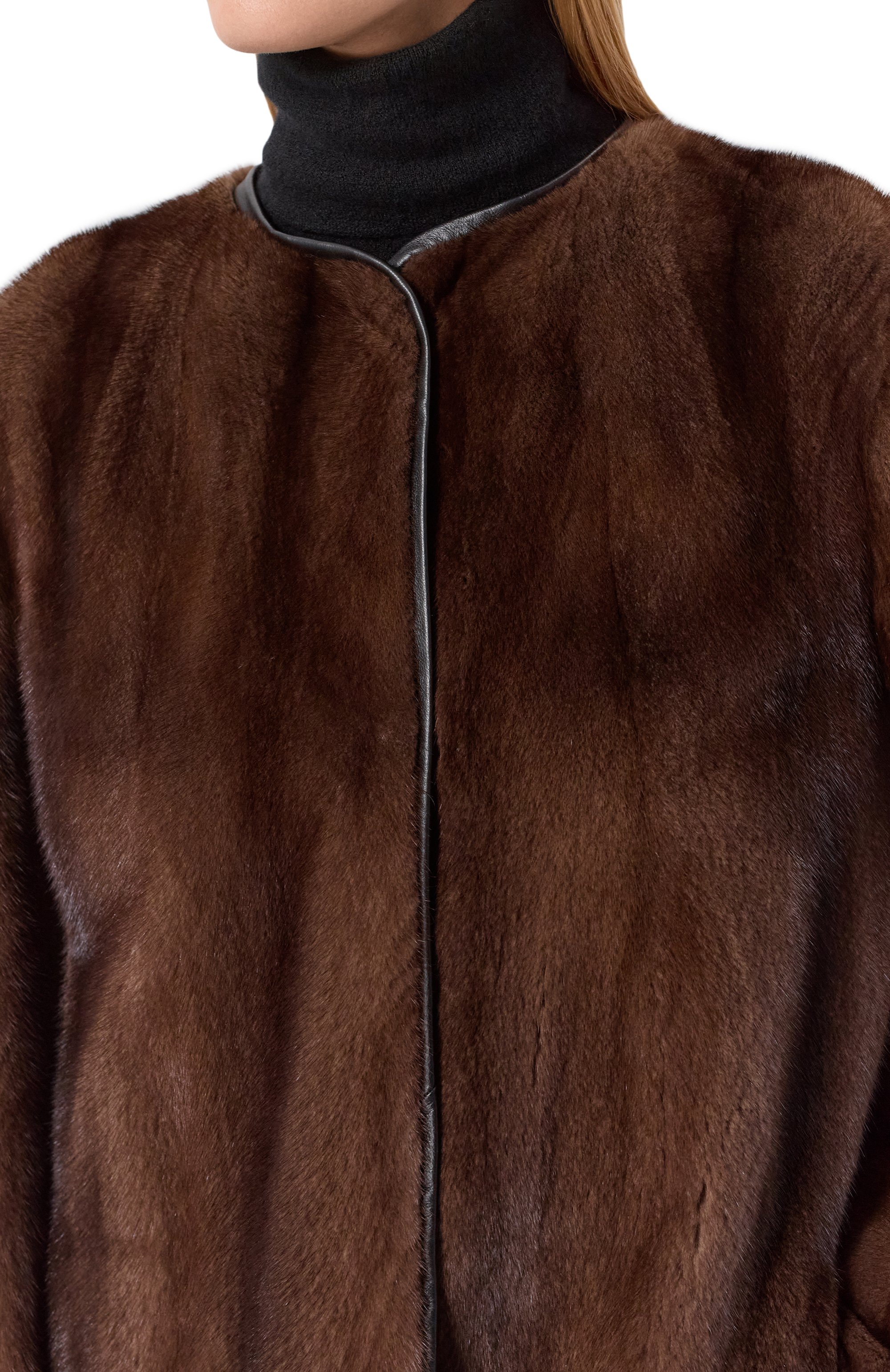 Шуба из норки GIULIA GURMAN коричневого цвета по цене 890040 руб., арт. 221DB40, фото 5 Шуба из норки GIULIA GURMAN, арт. 221DB40, фото 5