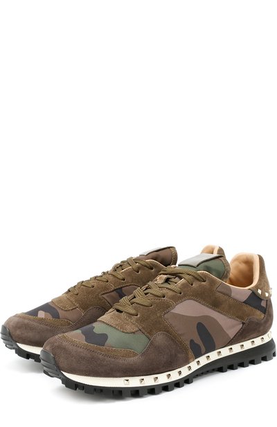Комбинированные кроссовки rockrunner с камуфляжным принтом VALENTINO, арт. LY0S0952/NYM, фото 1