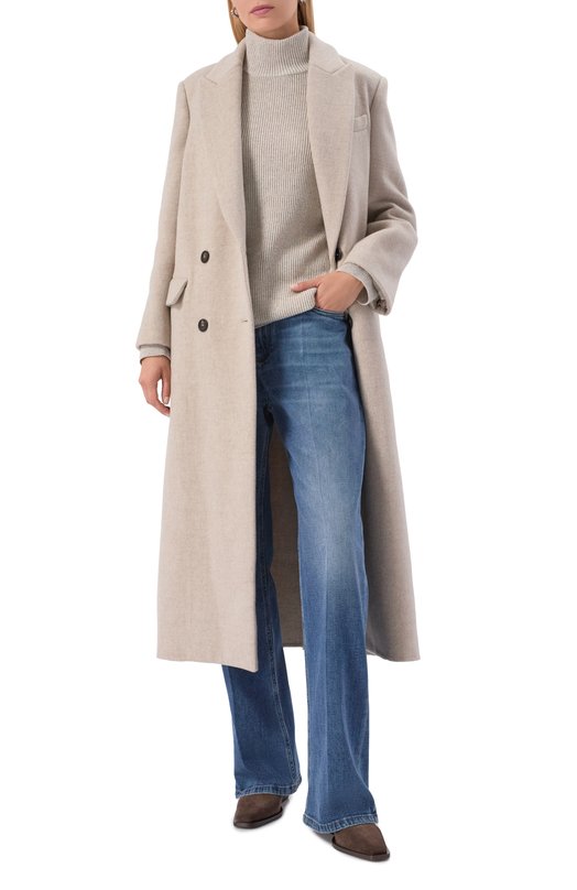Свитер из кашемира и вискозы Brunello Cucinelli M1E224714 Бежевый  M1E224714 Фото 2