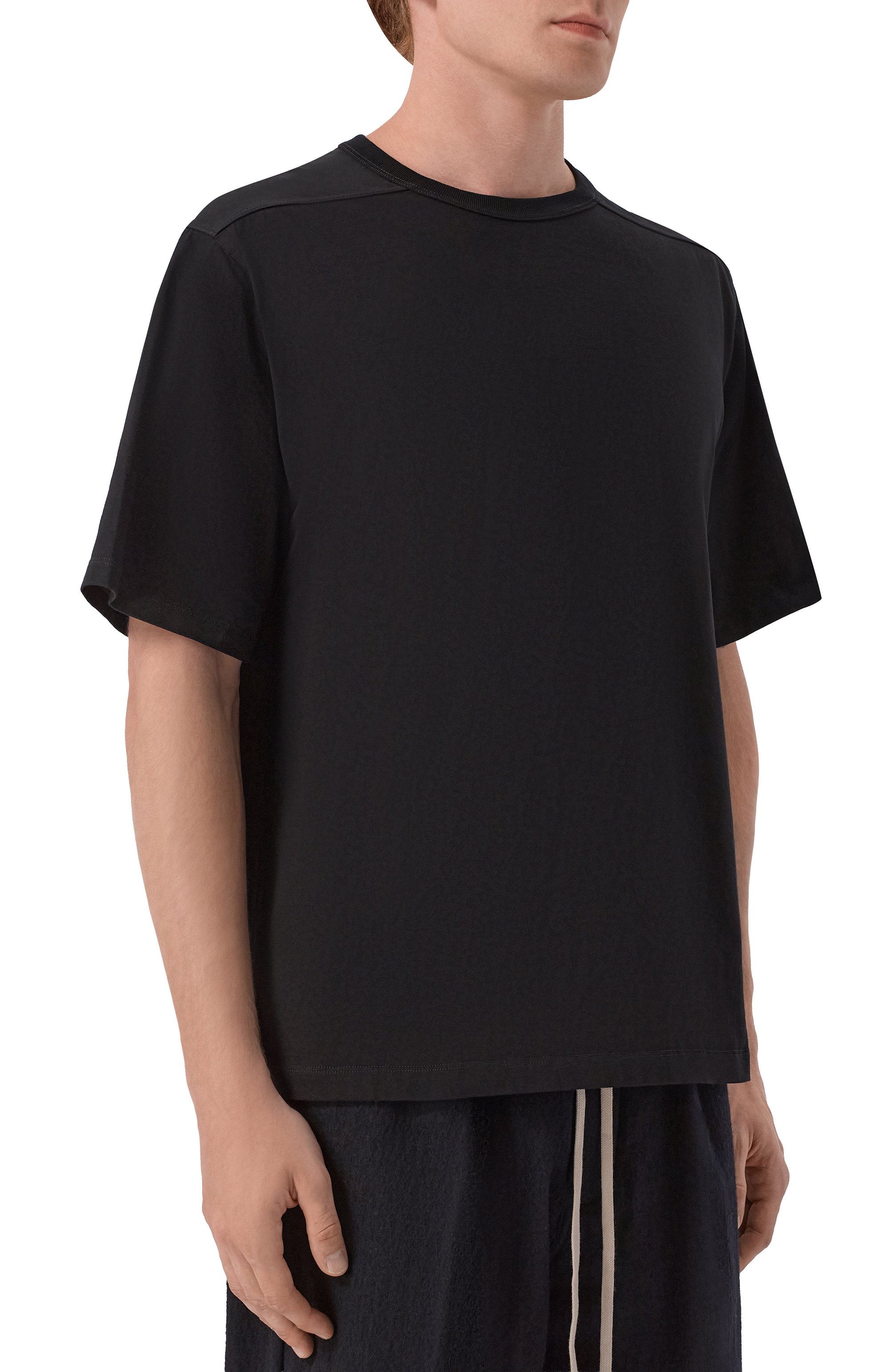 Хлопковая футболка RICK OWENS черного цвета по цене 37850 руб., арт. RU02F4232/JA, фото 3 Хлопковая футболка RICK OWENS, арт. RU02F4232/JA, фото 3