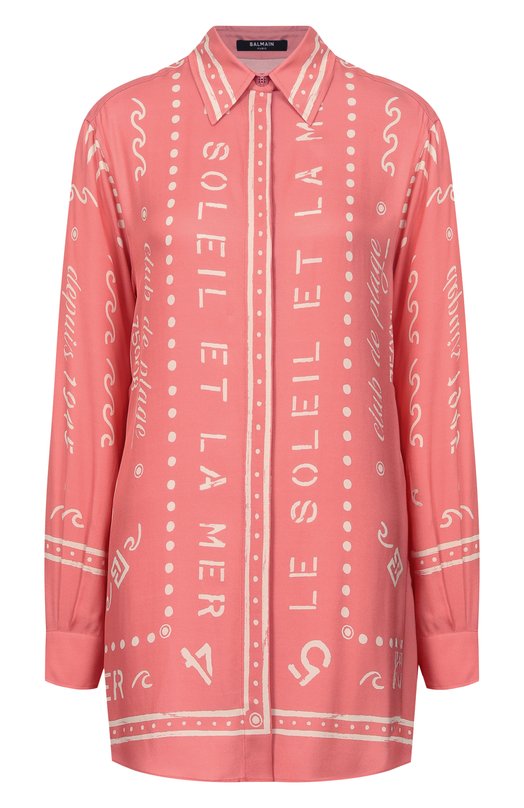 Рубашка из вискозы Balmain GF0HS435/VI92 Розовый GF0HS435/VI92