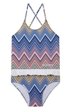 Детского слитный купальник MISSONI синего цвета, арт. MUCA69/Z1971/4-10 | Фото 1 (Девочки Кросс-КТ: Купальники-пляж; Материал внешний: Синтетический материал; Материал сплава: Проставлено; Нос: Не проставлено; Ростовка одежда: 6 лет | 116 см, 4 года | 104 см, 10 - 11 лет | 140 - 146см, 8 лет | 128 см)