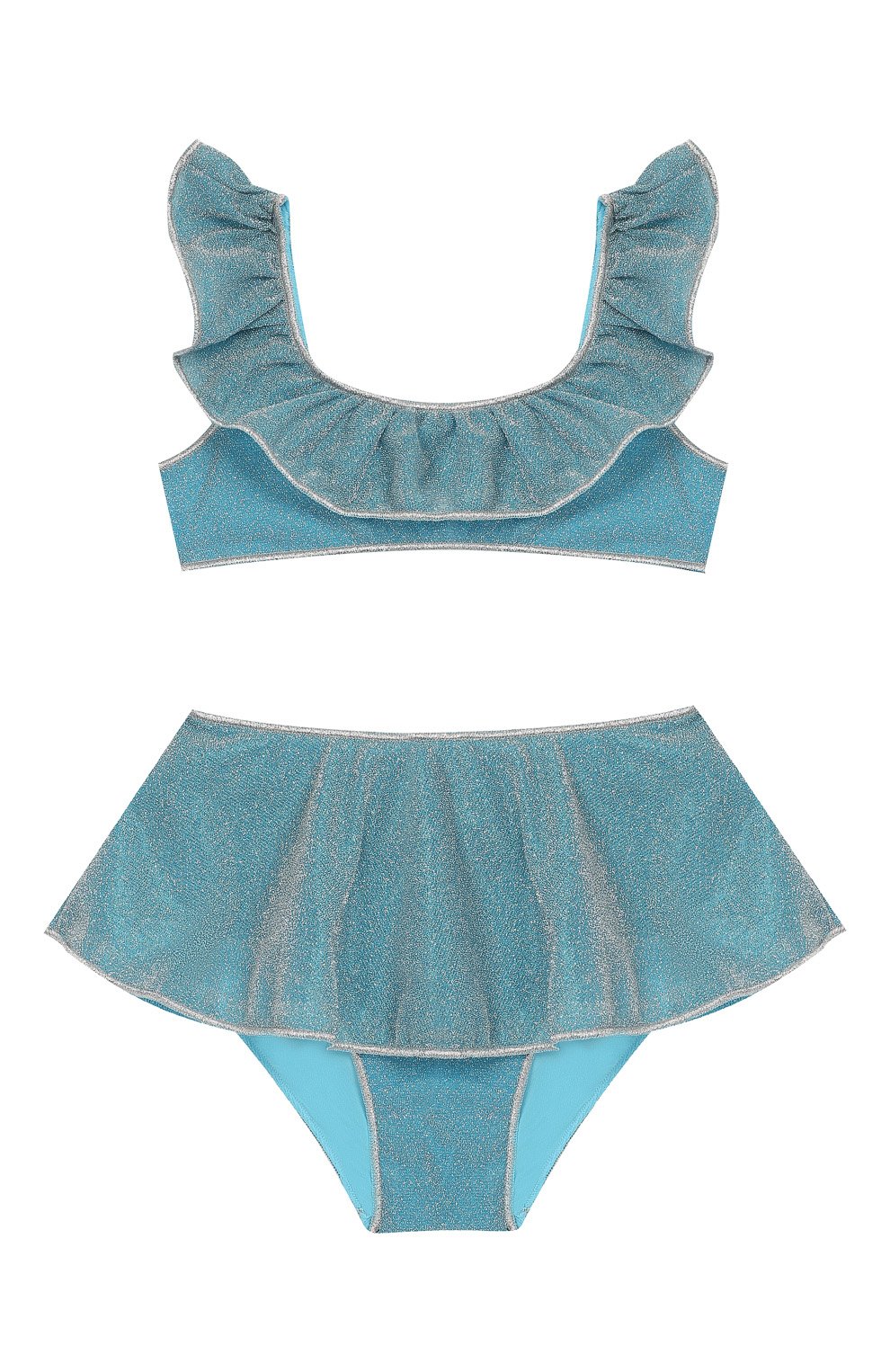 Раздельный купальник OSEREE голубого цвета по цене 14200 руб., арт. LFVS904 G/TW0 PIECE V0ILE LUREX, фото 1 Раздельный купальник OSEREE, арт. LFVS904 G/TW0 PIECE V0ILE LUREX, фото 1