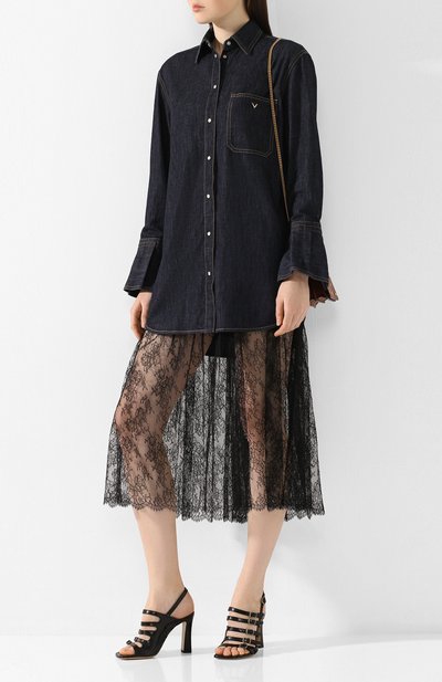 Джинсовое платье VALENTINO синего цвета по цене 239500 руб., арт. TB3DA01J55F, фото 2 Джинсовое платье VALENTINO, арт. TB3DA01J55F, фото 2