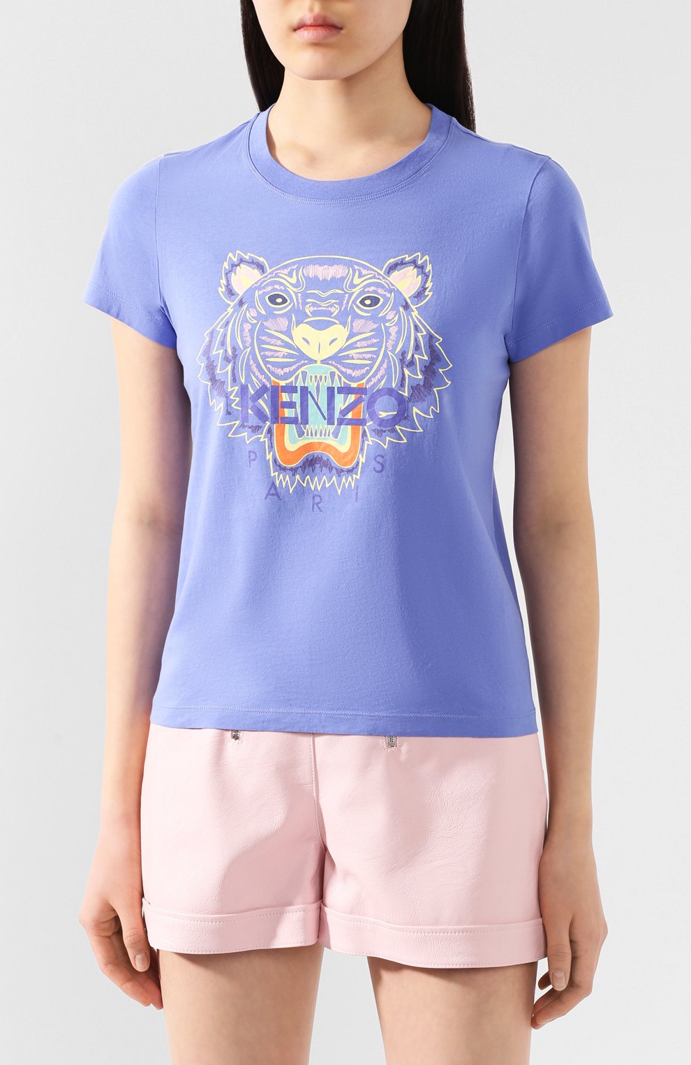 Хлопковая футболка KENZO синего цвета по цене 10900 руб., арт. FA52TS7214YB, фото 3 Хлопковая футболка KENZO, арт. FA52TS7214YB, фото 3