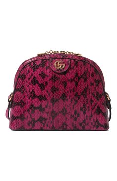 Женская сумка ophidia small из кожи змеи GUCCI фуксия цвета, арт. 499621 LZX0G | Фото 1 (Сумки-технические: Сумки через плечо; Материал: Экзотическая кожа, Натуральная кожа; Региональные ограничения белый список (Axapta Mercury): Не проставлено; Материал сплава: Проставлено; Ремень/цепочка: На ремешке; Драгоценные камни: Проставлено; Размер: small)