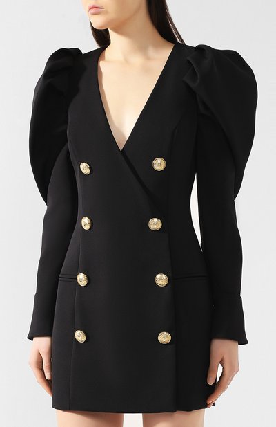 Шерстяное платье BALMAIN черного цвета по цене 358000 руб., арт. RF16183/167L, фото 3 Шерстяное платье BALMAIN, арт. RF16183/167L, фото 3