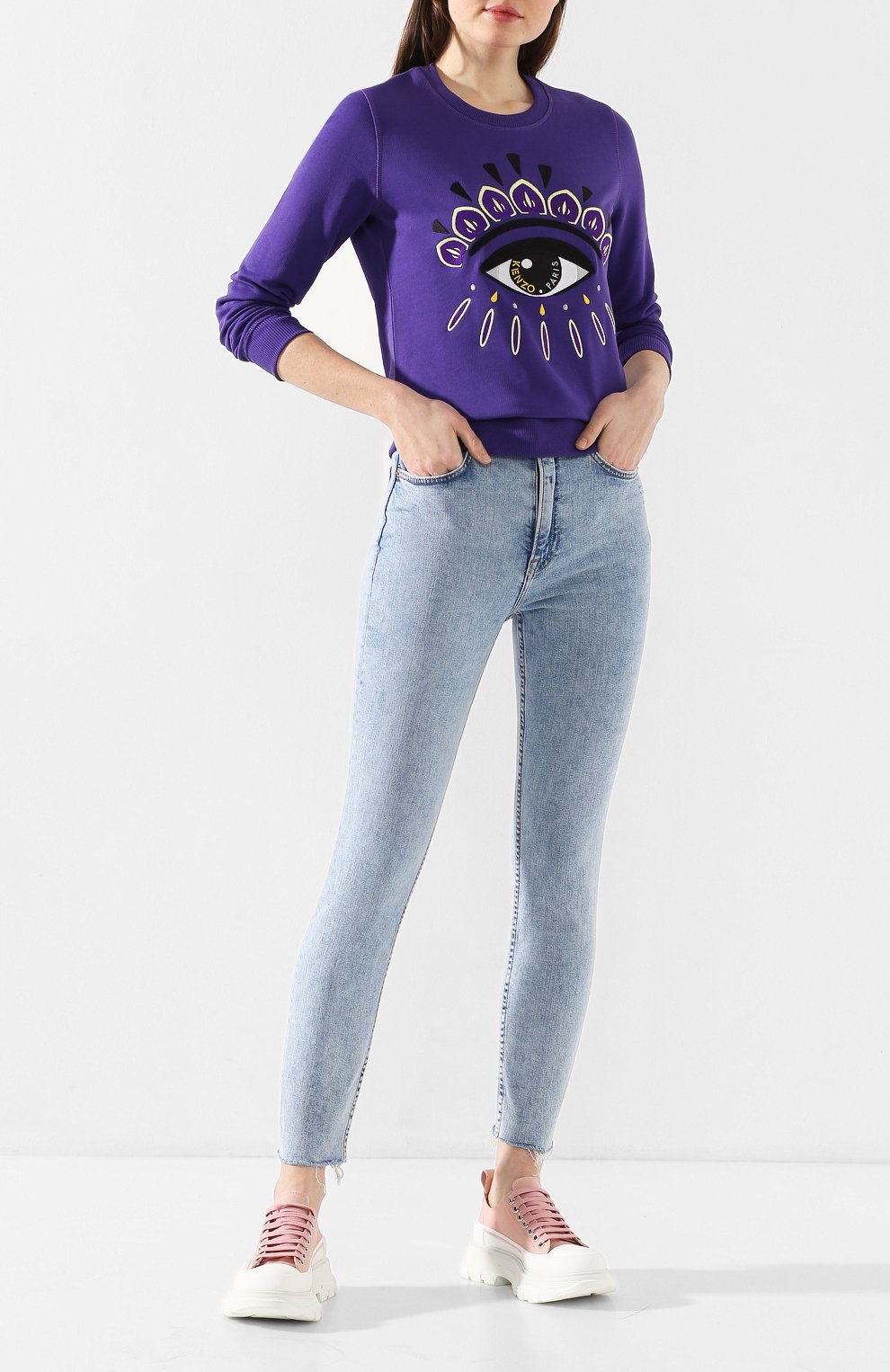 Хлопковый свитшот KENZO фиолетового цвета по цене 18550 руб., арт. FA52SW7104XC, фото 2 Хлопковый свитшот KENZO, арт. FA52SW7104XC, фото 2