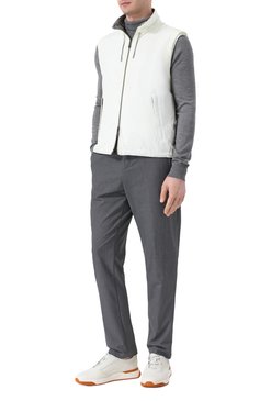 Мужской двусторонний жилет ZEGNA белого цвета, арт. 7110B/E7T33 | Фото 2 (Длина (верхняя одежда): Короткие; Материал сплава: Проставлено; Материал утеплителя: Шерсть; Драгоценные камни: Проставлено; Мужское Кросс-КТ: жилеты-тонкие; Стили: Кэжуэл; Материал внешний: Синтетический материал)