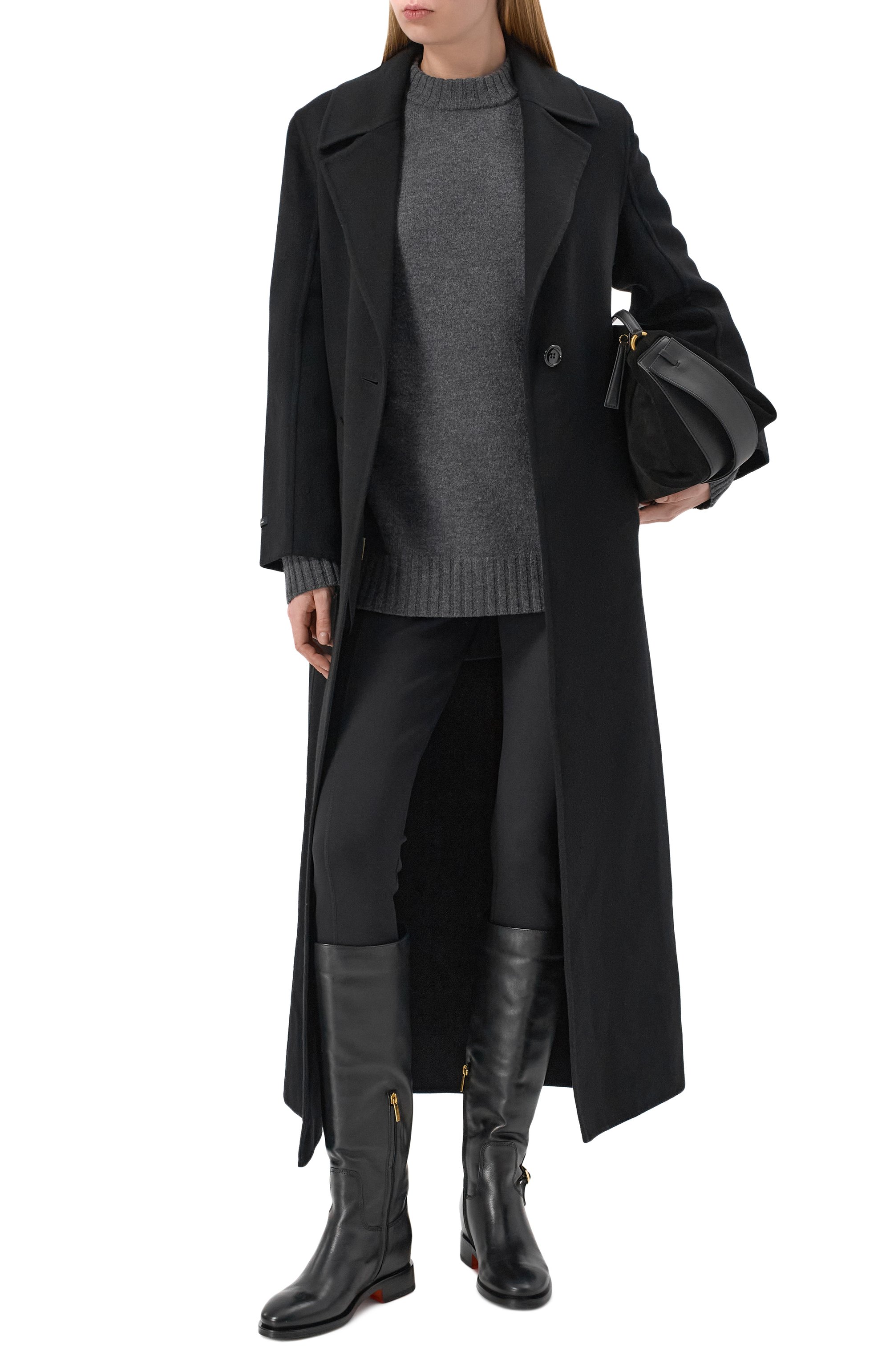 Кожаные сапоги SANTONI черного цвета по цене 185000 руб., арт. WSHG71827BJ2HLGA, фото 3 Кожаные сапоги SANTONI, арт. WSHG71827BJ2HLGA, фото 3