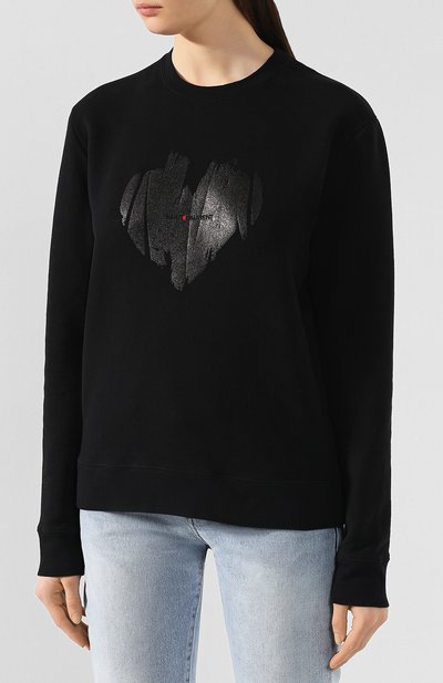 Хлопковый свитшот SAINT LAURENT черного цвета по цене 74450 руб., арт. 615526/YBTB2, фото 3 Хлопковый свитшот SAINT LAURENT, арт. 615526/YBTB2, фото 3
