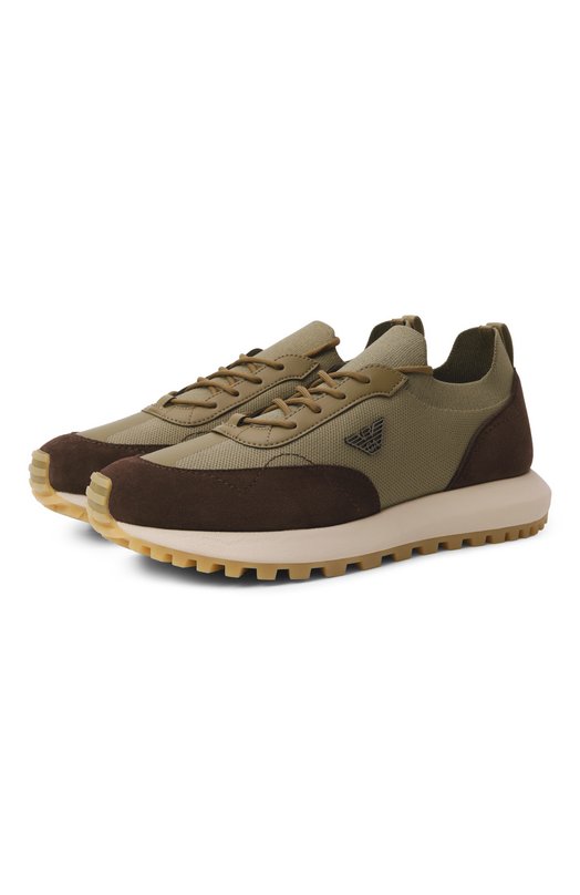 Текстильные кроссовки Emporio Armani EM003739/AF19724 Хаки EM003739/AF19724