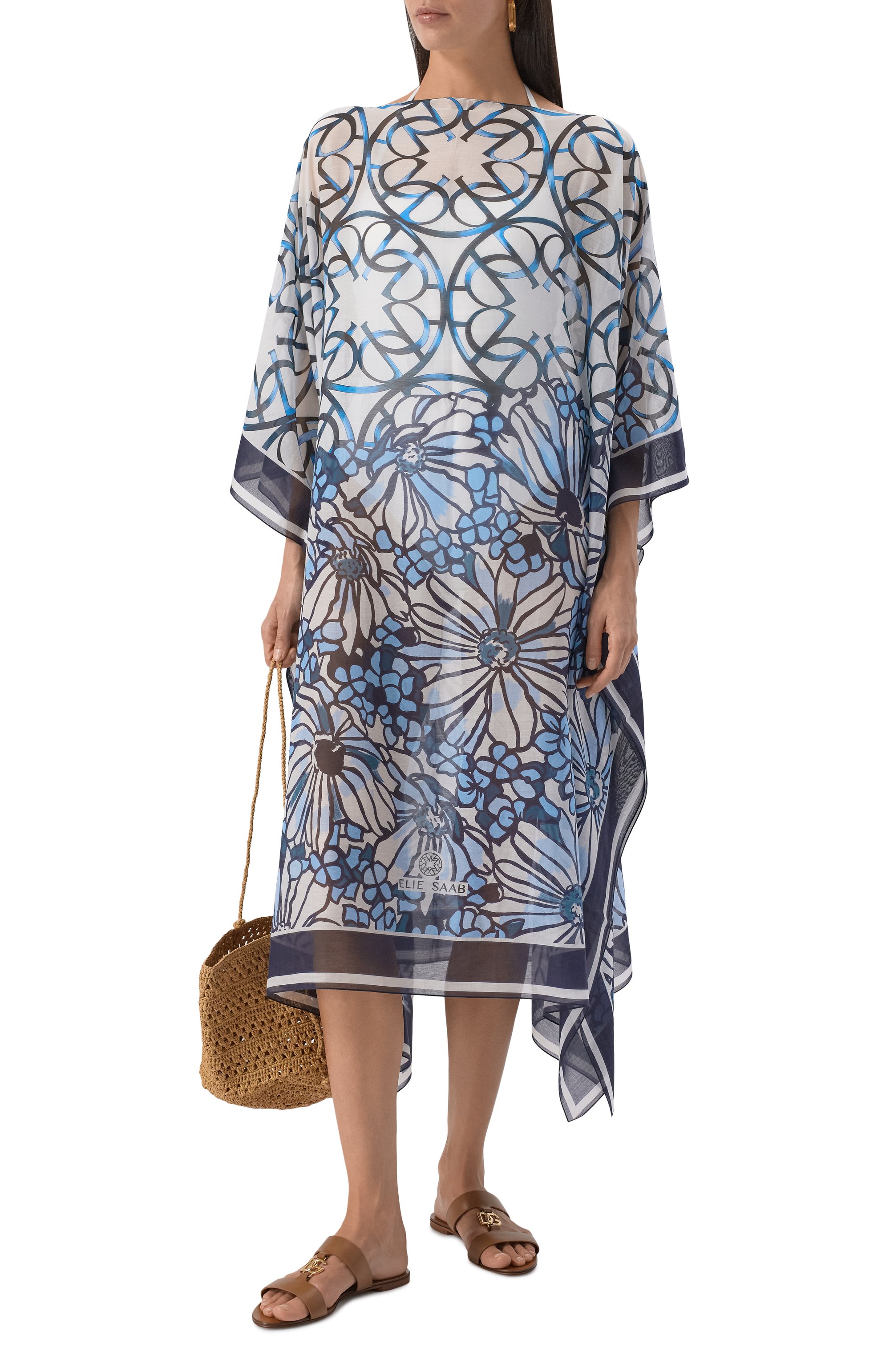 Туника из хлопка и шелка ELIE SAAB разноцветного цвета по цене 69950 руб., арт. SEKAFTST765, фото 2 Туника из хлопка и шелка ELIE SAAB, арт. SEKAFTST765, фото 2