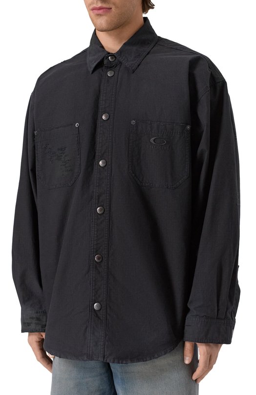 Хлопковая рубашка Balenciaga 831349/TSP01 Серый  831349/TSP01 Фото 3