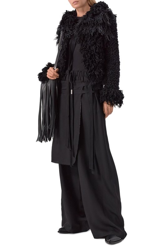 Шерстяной кардиган Ann Demeulemeester B0013540/KN082 Чёрный  B0013540/KN082 Фото 2