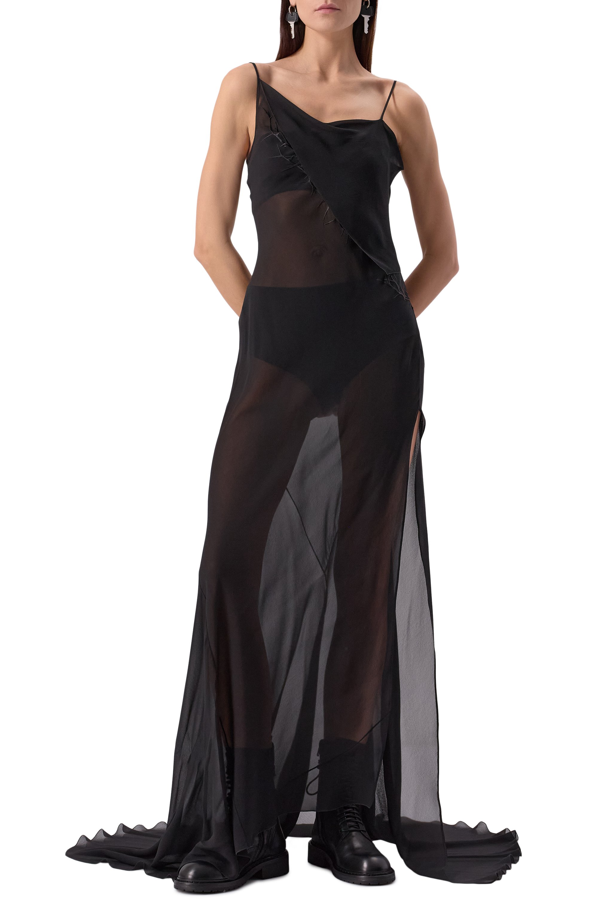 Шелковое платье ANN DEMEULEMEESTER, арт. 2402-W-DR25-R-FA132-099, фото 3