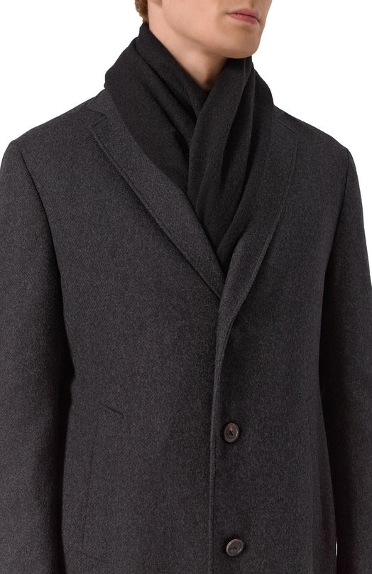 Кашемировый шарф Kiton USCIACK0255H03 Чёрный  USCIACK0255H03 Фото 2