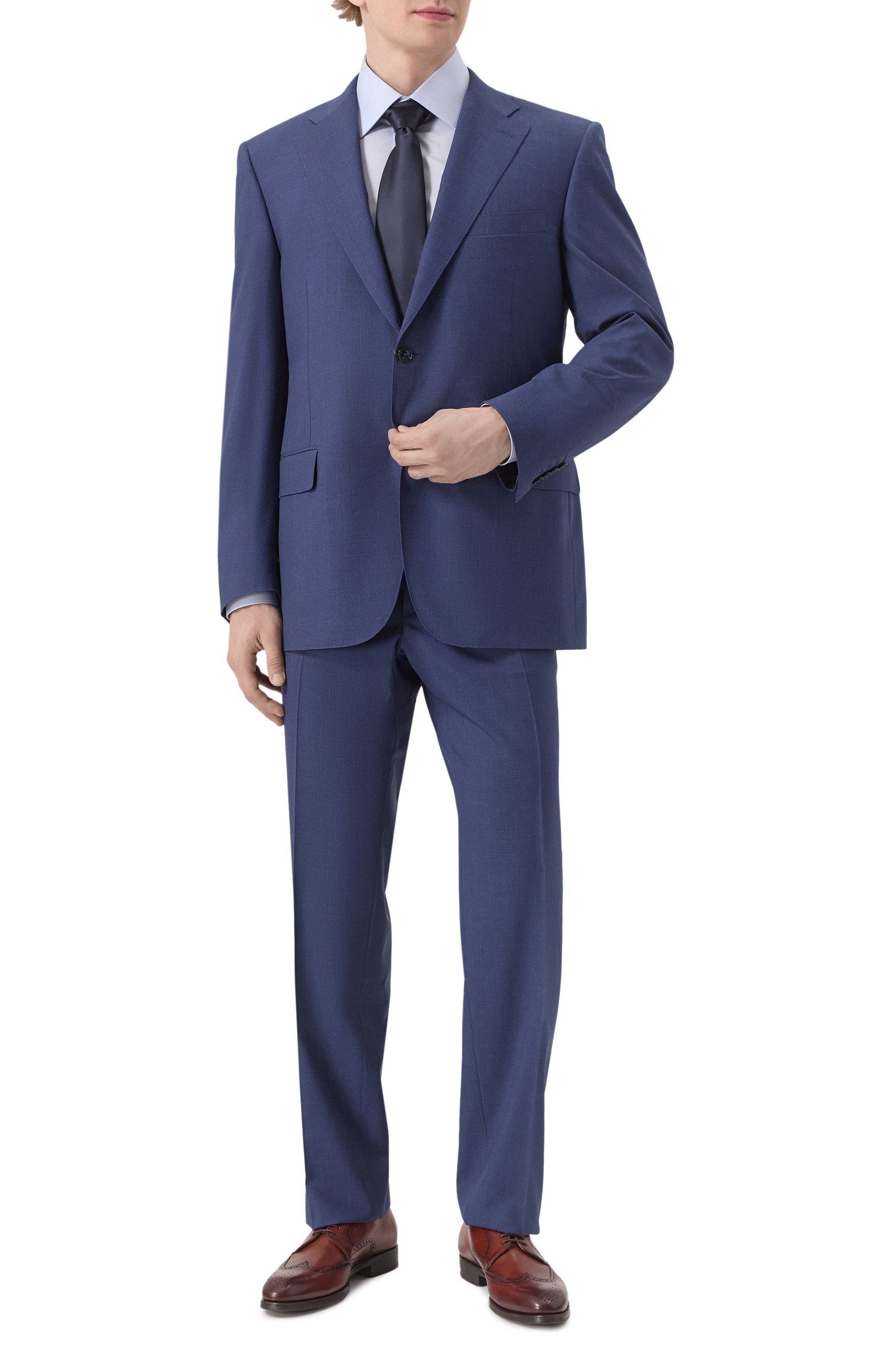 Хлопковая сорочка BRIONI голубого цвета по цене 176500 руб., арт. RCB40M/P90C3, фото 2 Хлопковая сорочка BRIONI, арт. RCB40M/P90C3, фото 2